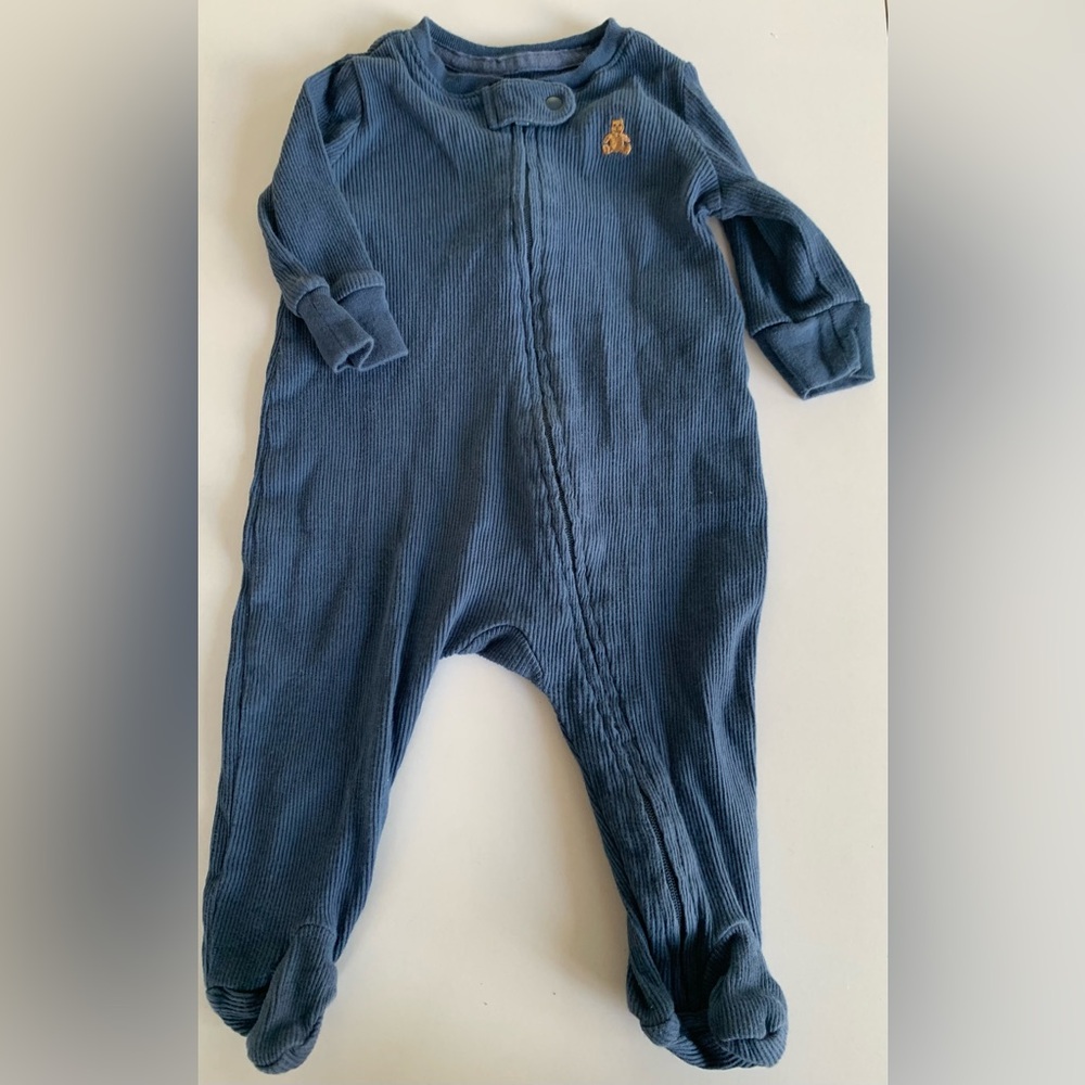 GAP Blue Footie One Piece with Zipper Closure